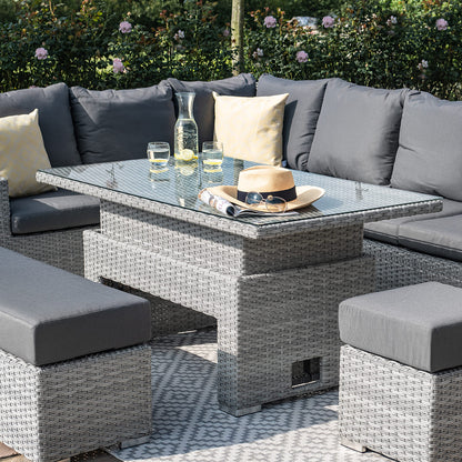 Ascot Rattan Eckgruppe mit höhenverstellbarem Tisch