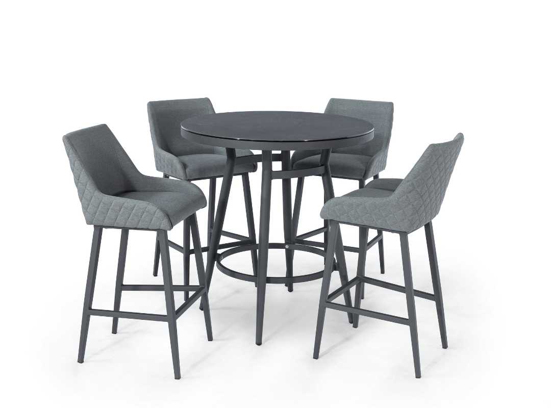 Regal Bar Set mit 4 Barhockern