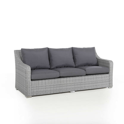 Ascot Rattan 3-Sitzer Sofa Set mit höhenverstellbarem Tisch