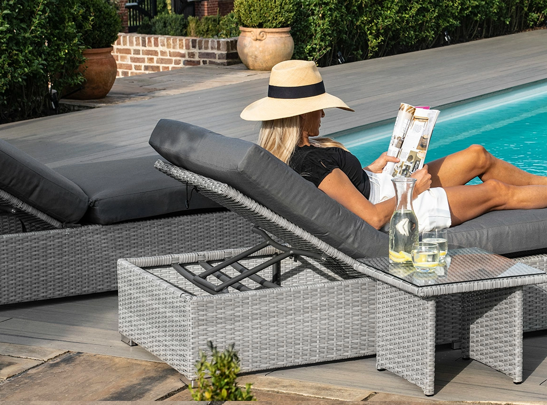 Ascot Rattan Sonnenliegen Set